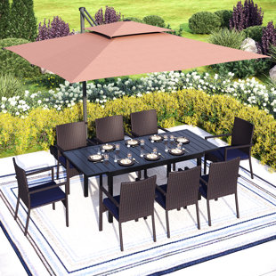 FREEPORT PARK® Ikeda 8 - Person Rectangular Outdoor Dining Set with Cushions