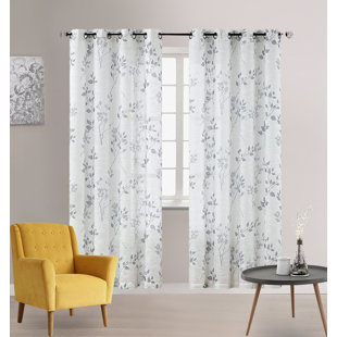 WINSTON PORTER Floride Linen Semi Sheer Curtain Pair (Set of 2)