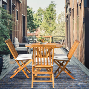 SEVEN SEAS TEAK Cosper 4 - Person Round Teak Outdoor Dining Set