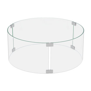 COSIEST 17.2'' Round Tempered Glass Fire Pit Accessory