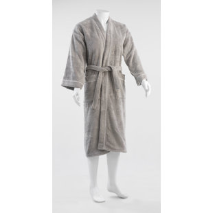TOISON DOR Cotton Terry Cloth Mid-Calf Bathrobe with Pockets