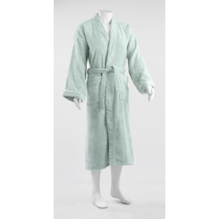 EVERLY QUINN Rammurti 100% Cotton Terry Cloth Unisex Mid-Calf Bathrobe with Pockets