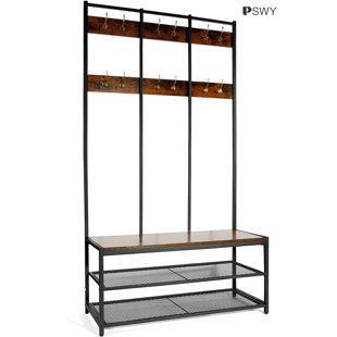 PSWY Hall Tree 39.37'' Wide with Bench and Shoe Storage