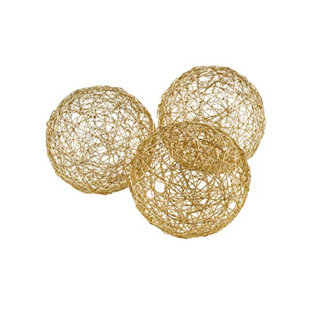 ORREN ELLIS Yadelis Guita Gold Wire Spheres/3"D - Box of 3