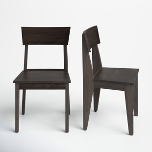 JOSS & MAIN Donna Solid Wood Solid Back Side Chair (Set of 2)