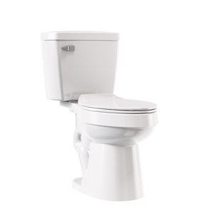 ELLAI Two Piece Elongated Toilets ADA Chair Comfort Height 16.5" Powerful Single Flush 1.28 GPF 12” Rough In with Side Trip Lever, White 28.3"x17.2“x31"