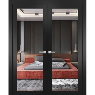 SARTODOORS Lucia Mirrored Glass French Black Doors