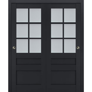 SARTODOORS Veregio Frosted Glass Paneled Wood Sliding Closet Doors