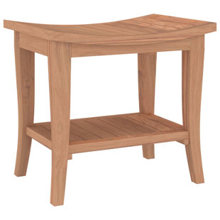 Rosalind Wheeler Shower Bench 50X35x45 Cm Solid Wood Teak