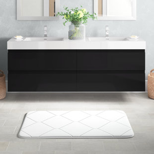 WADE LOGAN® Hartsock 72'' Wall Mounted Double Bathroom Vanity with Reinforced Acrylic Top