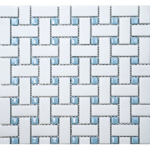 LUXETREND Aruba Basketweave Frost Matte With Cloud Gloss Dot Mosaic Sheet