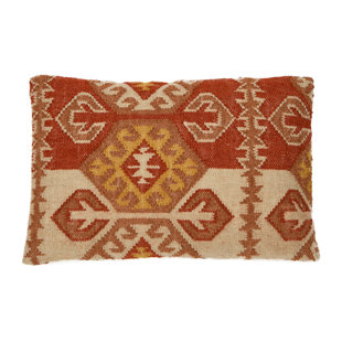 CREATIVE CO-OP Southwestern Aztec Wool Reversible Throw Pillow