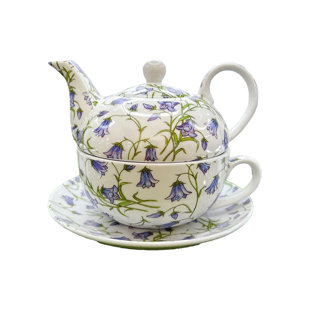 TURNSTAAR BLUEBELL Bone China Tea For One. Set Of A Pot, Cup And Saucer