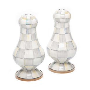 MACKENZIE-CHILDS Sterling Check® Large Salt & Pepper Shakers (Set of 2)