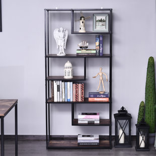 ZIPCODE DESIGN Brixton 175cm H x 82cm W Steel Geometric Bookcase