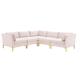 MODWAY Ardent 5-Piece Performance Velvet Sectional Sofa