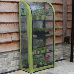 TIERRA GARDEN Haxnicks Single Light-Booster Mini Greenhouse 29.5" W x 63" H x 15.7" D