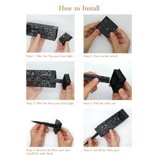 ANSAUCT Matte Black Low Voltage Solar Powered Integrated LED Pathway Light Pack