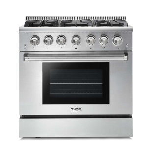 Thor Kitchen 36" 5.2 Cubic Feet Smart Natural Gas Free Standing Range with 6 Burners