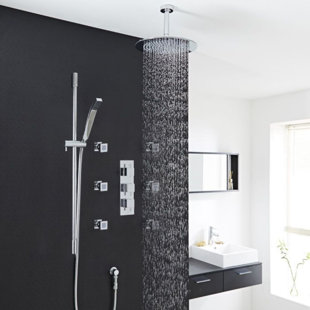 FONTANASHOWERS Fontana Atlantic Chrome Massage Shower System Large Shower Head (FS147LMS)