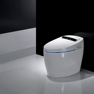 XSIX Smart Bidet Elongated Toilet Bidet, Warm Water Clear, Auto Flush, Tankless One-Piece Bidet Toilets