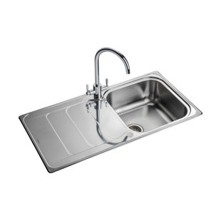 RANGEMASTER SINK & TAPS Houston 98.5cm x 50.8cm Stainless Steel Kitchen Sink