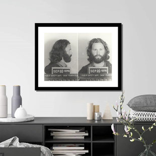 VENICE BEACH COLLECTIONS Jim Morrison 1970 Mugshot Photos - 14X18 Framed Print