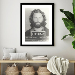VENICE BEACH COLLECTIONS " Jim Morrison 1970 Mugshot - 14X18 Framed Print "