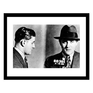 VENICE BEACH COLLECTIONS Bugsy Siegel 1928 Mugshot Photos Framed Painting