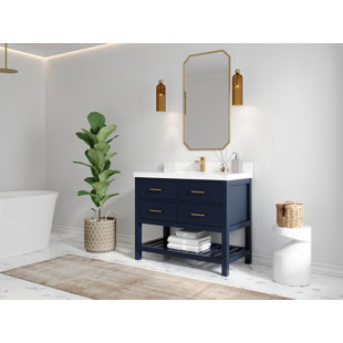 WILLOW COLLECTIONS Parker 42'' Free Standing Single Bathroom Vanity with Top