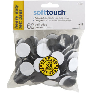 SOFTTOUCH 60 Pack Round Domed Self-Stick Felt Furniture Pads (Set of 60)