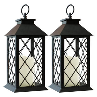 X－MAX FURNITURE 13.5'' Battery Powered Outdoor Lantern (Set of 2)