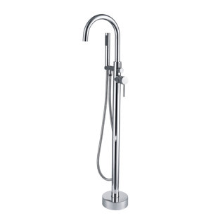 PENGFANG WORLDWIDE LLC Double Handle Floor Mounted Tub Filler With Handshower
