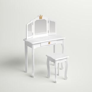 ANDOVER MILLS™ BABY & KIDS Isiah Solid Wood Kids Vanity Set with Mirror