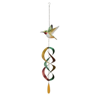 REGAL ART & GIFT Hanging Wind Spinner - Ruby Throated