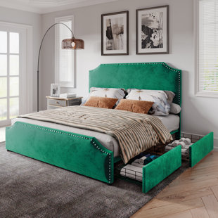 ROSDORF PARK Custodio Upholstered Metal Storage Bed