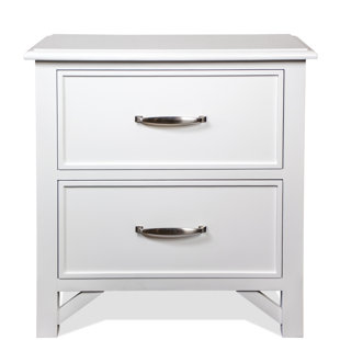 RIVERSIDE FURNITURE Talford Cotton 2 - Drawer Solid Wood Nightstand in White