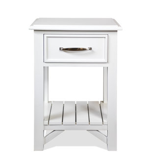 RIVERSIDE FURNITURE Talford Cotton 1 - Drawer Solid Wood Nightstand in White