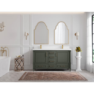 WILLOW COLLECTIONS Aberdeen 60'' Double Bathroom Vanity with Top