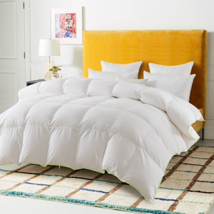 DOMDEC Heavyweight White Down Comforter Corner-Tabs Baffle Box Design Modal Duvet-750 Fill Power Down