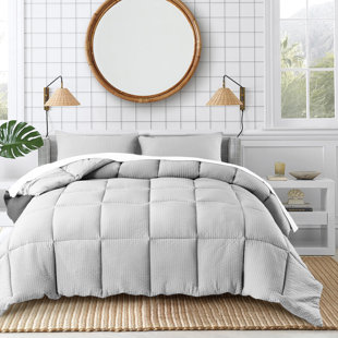 DOMDEC All Season Down Alternative Quilted Comforter Set-Soft Microfiber Seersucker Bedding Set Textured