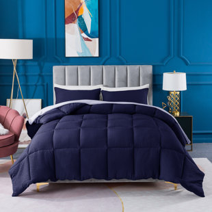 DOMDEC All Season Down Alternative Quilted Comforter Set-Soft Microfiber Seersucker Bedding Set Textured