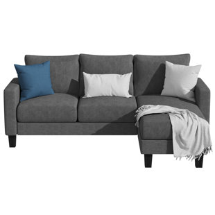 WADE LOGAN® Aretina 2 - Piece Upholstered L-Shaped Convertible Sectional Sofa Couch