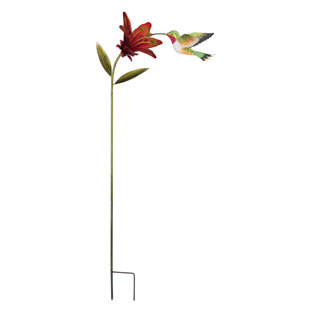 REGAL ART & GIFT Hummingbird Flower Stakes - Ruby Throated