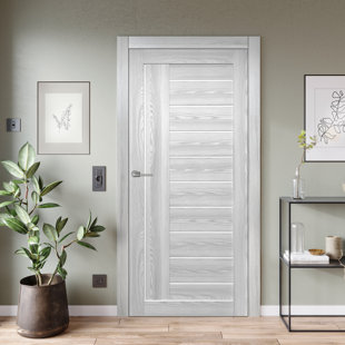VALUSSO DESIGN LLC Premium collection Manufactured Wood and Glass Solid Manufactured Wood Finish Standard Door