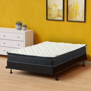 ALWYN HOME Sanhedrin 9" PillowTop Medium Firm Comfort Memory foam Mattress w/ Unassembled Black Box Spring