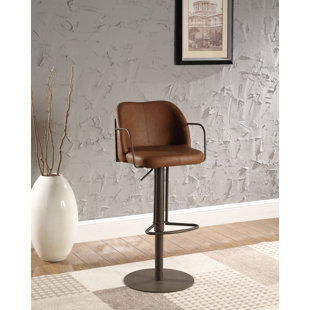 CHINTALY IMPORTS Swivel Upholstered Adjustable Height Counter Stool with Metal Frame