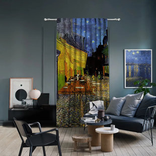 LILIJAN HOME & CURTAIN Vincent Van Gogh - Caffe Terrace at Night Masterpiece Curtain Single Panel