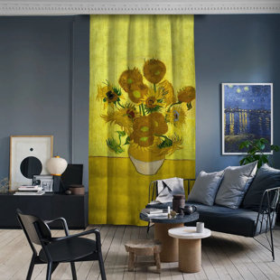 LILIJAN HOME & CURTAIN Vincent Van Gogh - Sun Flowers Masterpiece Curtain Single Panel