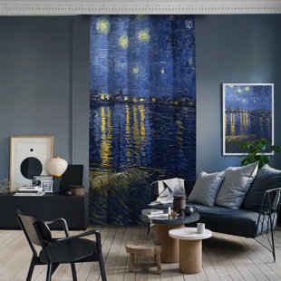 LILIJAN HOME & CURTAIN Vincent Van Gogh - Starry Night Over the Rhone Masterpiece Curtain Single Panel